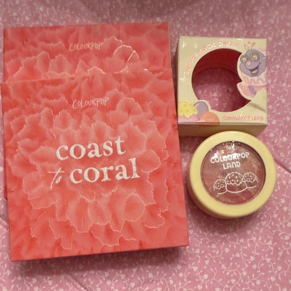 Colourpop Other - ColourPop Coast to Coral Eyeshadow Set - and Blush both Brand new in box
